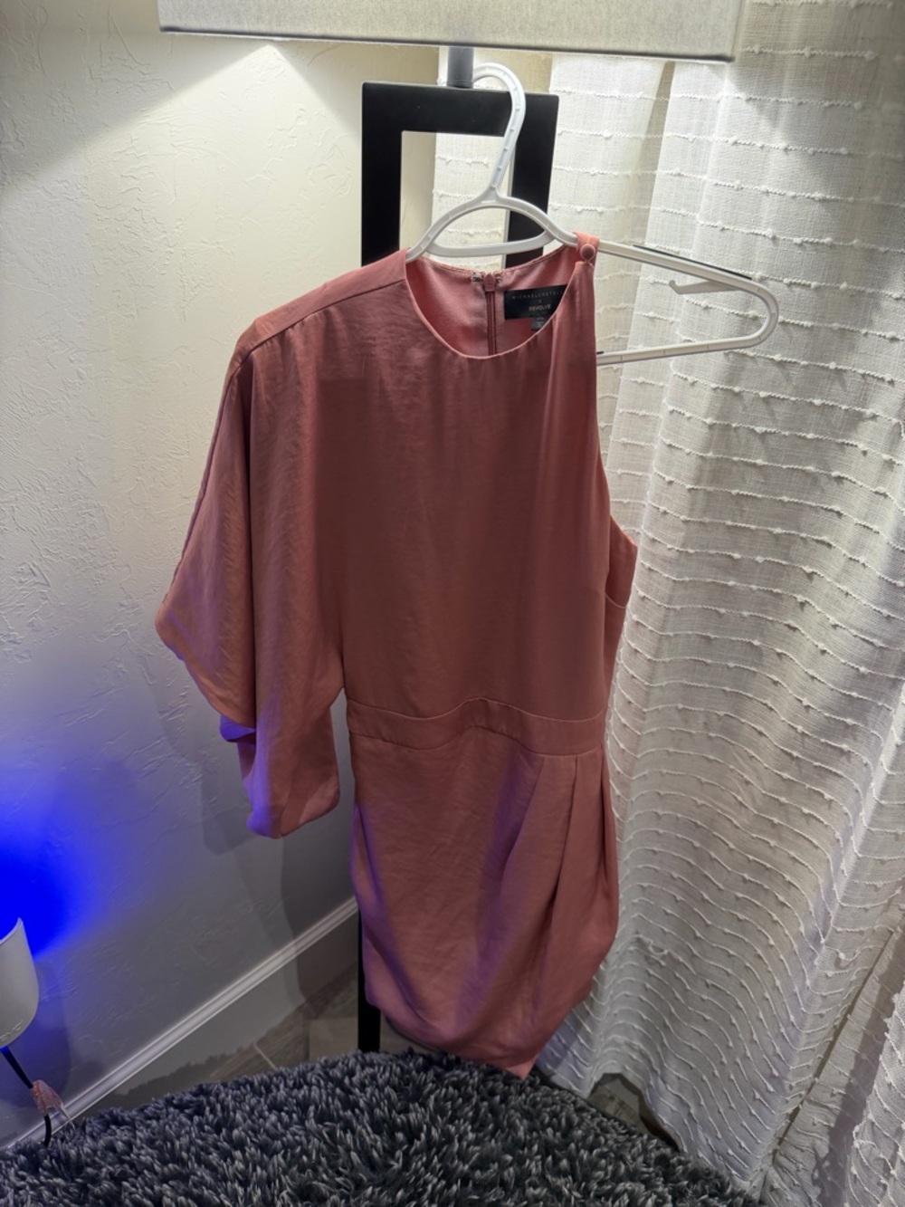 Michael Costello Dusty Rose One-Shoulder Dress